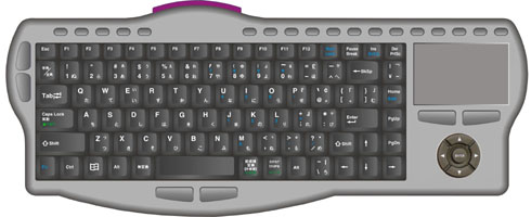 RF keyboard with touchpad